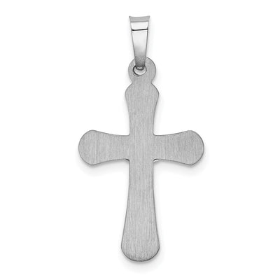 14K White Gold Polished Inri Rounded Crucifix Pendant, 26.25 x 14mm