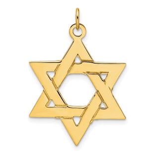 14k Polished Solid Star of David Pendant (Style XR1961)