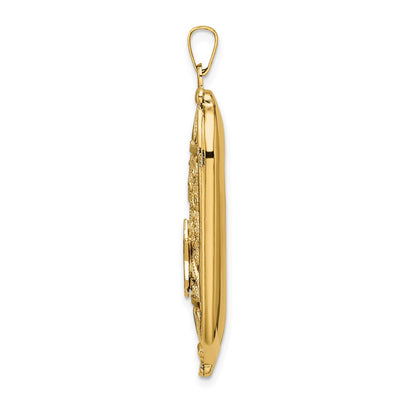 14K Polished Mezuzah Enameled Star Pendant