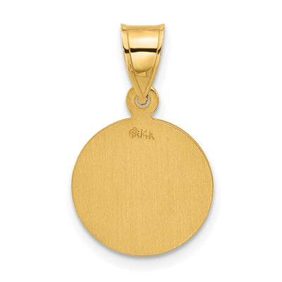 14K Polished and Satin Solid Our Guardian Angel Medal
