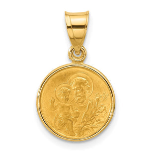 14k Polished and Satin Solid St Joseph Medal (Style XR2141)