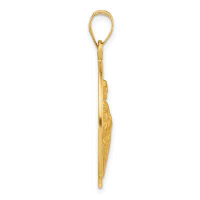 14K Polished and Satin Solid St Jude Thaddeus Medal, 33 x 24.4mm