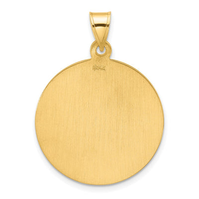 14K Polished and Satin Solid St. Michael Medal, 32.5 x 24.4mm