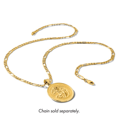 14K Polished and Satin Solid St. Michael Medal, 32.5 x 24.4mm