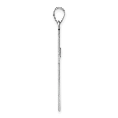 14K White Gold Florentine Satin Cross Pendant, 42.6 x 21.8mm
