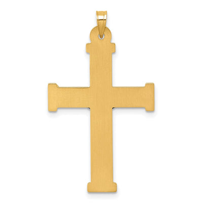 14K With White Rhodium Polished And Textured Inri Crucifix Cross Pendant14K Yellow Rhodium, 39.7 x 23.2mm
