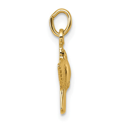 14K Polished Flying Dove Pendant, 18.8 x 25.1mm