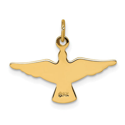14K Polished Flying Dove Pendant, 18.8 x 25.1mm