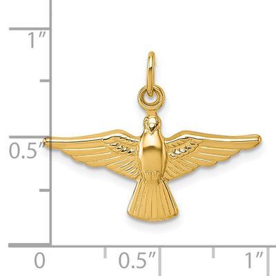 14K Polished Flying Dove Pendant, 18.8 x 25.1mm