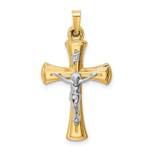14k Two-tone INRI Hollow Crucifix Pendant (Style XR290)
