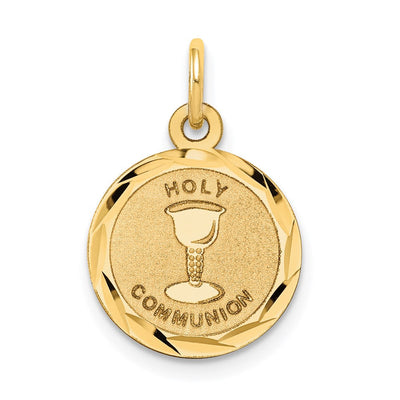 14K Holy Communion Disc Charm, 20 x 13mm