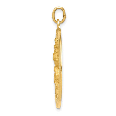 14K Saint Christopher Medal Pendant, 38 x 30mm