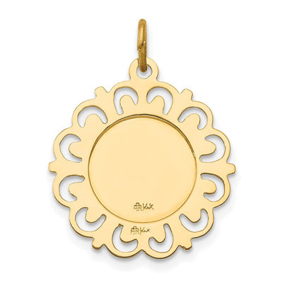 14K Saint Anthony Medal Charm, 25 x 19mm