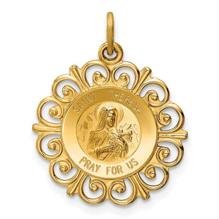 14k Saint Theresa Medal Charm (Style XR390)