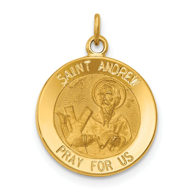 14K Saint Andrew Medal Charm, 20.2 x 15mm