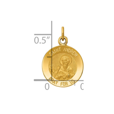 14K Saint Andrew Medal Charm, 17.5 x 12mm