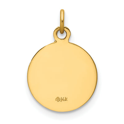 14K Saint Roch Medal Charm, 19 x 12mm