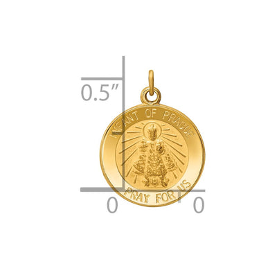 14K Infant of Prague Medal Charm, 16.3 x 12.5mm