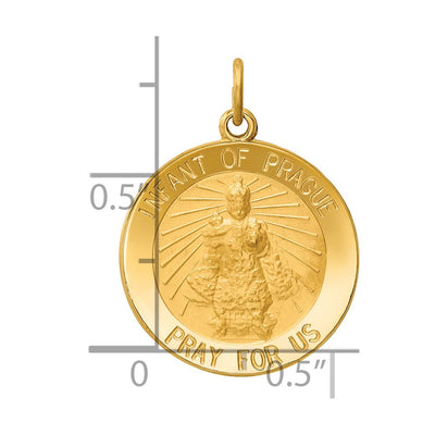 14K Infant of Prague Medal Charm, 24 x 18mm