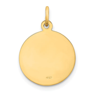 14K Our Lady of Fatima Medal Charm, 19.5 x 14.5mm