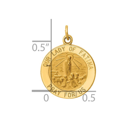 14K Our Lady of Fatima Medal Charm, 19.5 x 14.5mm