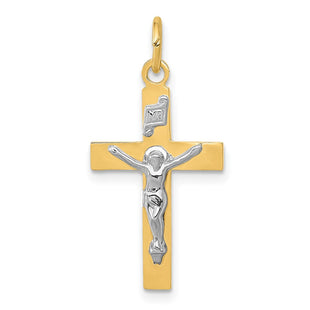 14k Two-tone INRI Crucifix Pendant (Style XR725)