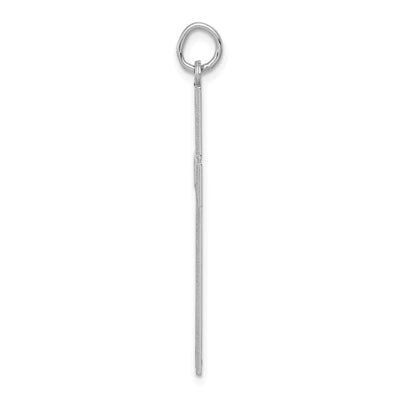 14K White Gold Laser Designed Cross Pendant, 41 x 22mm