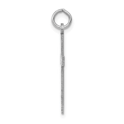 14K White Gold Laser Designed Cross Pendant, 26 x 13mm
