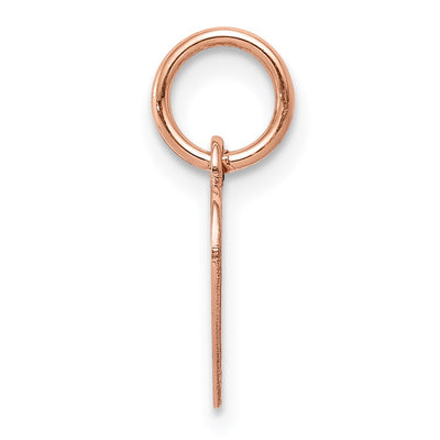 14K Rose Gold Plain .013 Gauge Engraveable Heart Disc Charm, 14 x 9mm