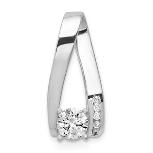 14k White Gold Peg-Set AA Diamond Semi-Mount Slide Fits up to Regular/ Fancy or Reversible Omega (Style XS632AA)