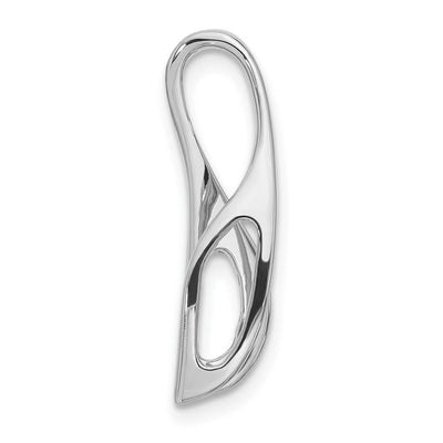 14K White Gold Peg-Set and Channel Diamond Slide Mounting Fits up to Regular/ Fancy or Reversible Omega, 25 x 11mm