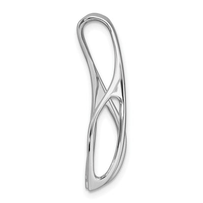 14K White Gold Peg-Set Diamond Slide Mounting Fits up to Regular/ Fancy or Reversible Omega, 32 x 12mm