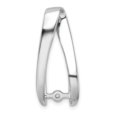 14K White Gold Peg-Set Diamond Slide Mounting Fits up to Regular/ Fancy or Reversible Omega, 32 x 12mm