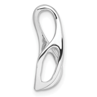 14K White Gold Peg-Set Diamond Slide Mounting Fits up to Regular/ Fancy or Reversible Omega, 21 x 7mm