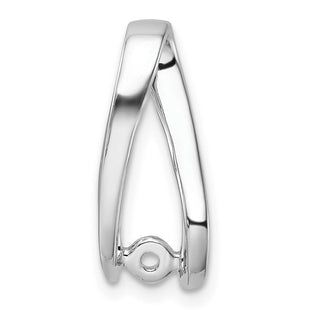 14k White Gold Peg-Set Diamond Slide Mounting Fits up to Regular/ Fancy or Reversible Omega (Style XS638)