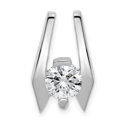 14K White Gold Holds Stone Slide Mounting Fits up to Regular/ Fancy or Reversible Omega, 19 x 11mm