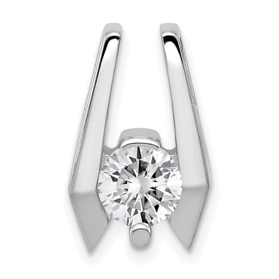 14K White Gold Holds Stone Slide Mounting Fits up to Regular/ Fancy or Reversible Omega, 16 x 10mm