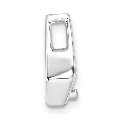 14K White Gold Holds Stone Slide Mounting Fits up to Fancy or Reversible Omega Only, 13 x 8mm