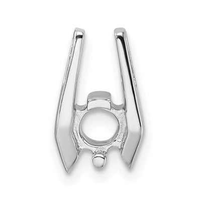 14K White Gold Holds Stone Slide Mounting Fits up to Fancy or Reversible Omega Only, 13 x 8mm