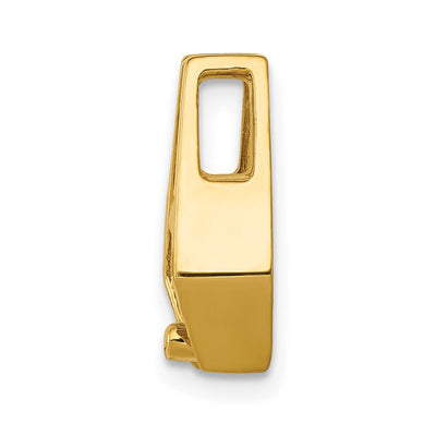 14K White Gold Holds Stone Slide Mounting Fits up to Fancy or Reversible Omega Only, 15 x 9mm