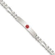 Sterling Silver Polished Medical Figaro Anchor Link ID Bracelet, 7.5 x 6mm