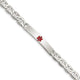 Sterling Silver Polished Medical Anchor Link ID Bracelet, 7.5 x 6mm