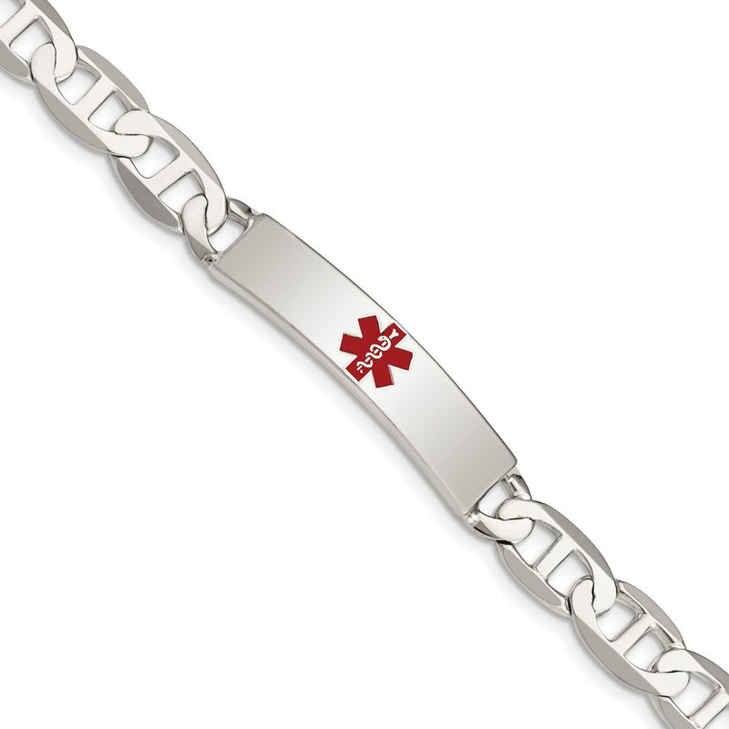 Sterling silver anchor link anchor ID bracelet