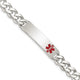 Sterling Silver Polished Medical Curb Link ID Bracelet, 7.5 x 10mm