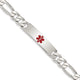 Sterling Silver Polished Medical Figaro Anchor Link ID Bracelet, 8.5 x 10mm