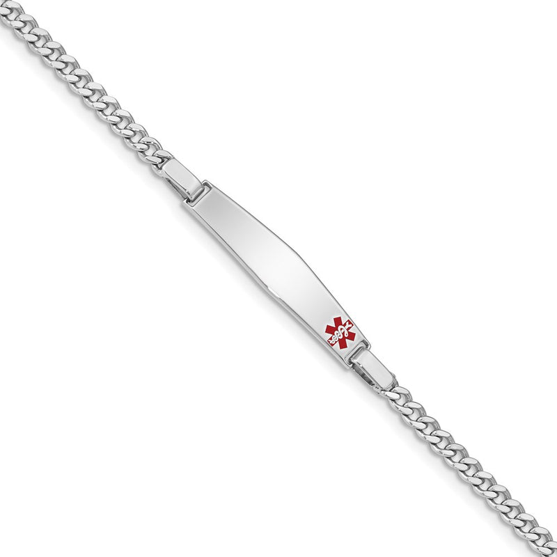 Sterling silver curb link ID bracelet