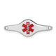 Sterling Silver Rhodium-plated Medical ID Plate, 9 x 25mm