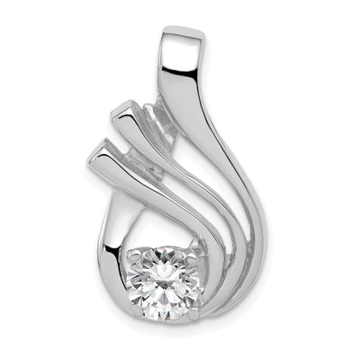 14K White Gold Holds Stone Fancy Slide Mounting Fits up to Regular/ Fancy or Reversible Omega, 30 x 17mm