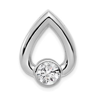 14k White Gold Holds Stone Teardrop Chain Slide Mounting (Style XSW375)