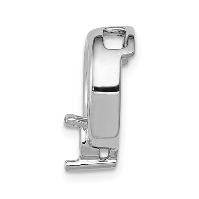 14K White Gold Holds Stone Circle Chain Slide Mounting, 16 x 14mm